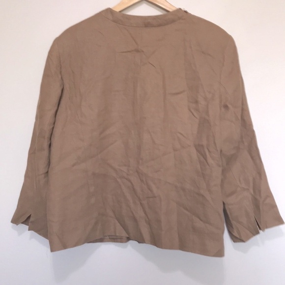 Jm Collection linen beaded brown blazer jacket size 18 - Picture 5 of 8